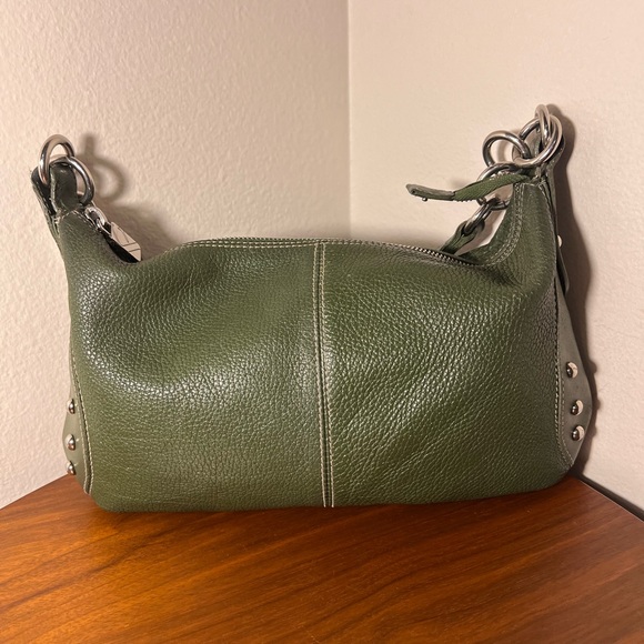 Furla Green Leather Studded Shoulder Bag - Picture 4 of 16